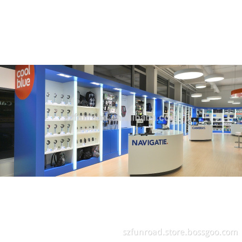 Electronice store display furnitures wooden watch display counters cell phone display table